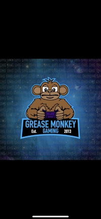 grease monkey logo on a blue background