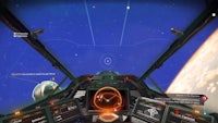 the cockpit of a spaceship in a video game